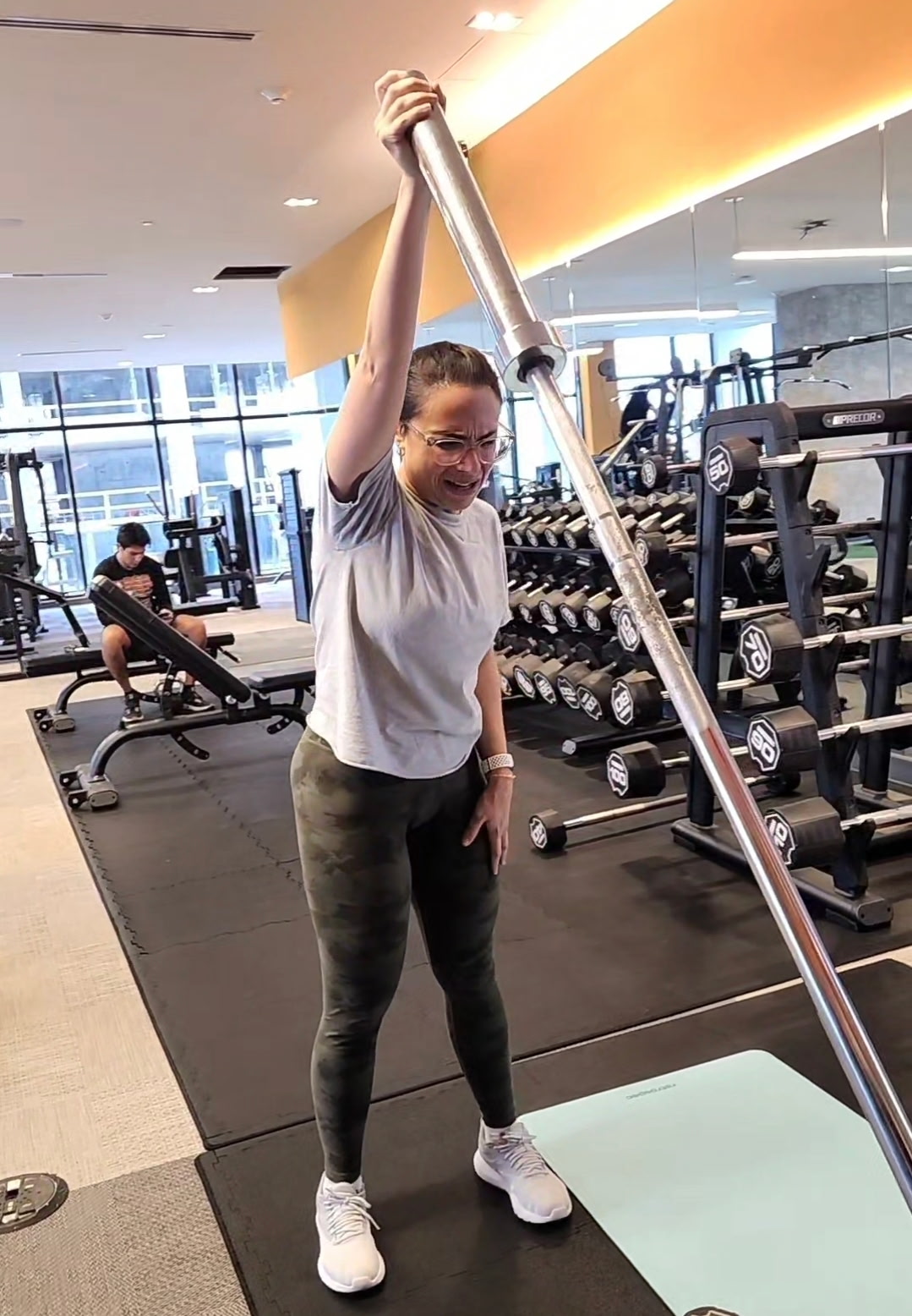 Miss J strength training today at Forever Fit
